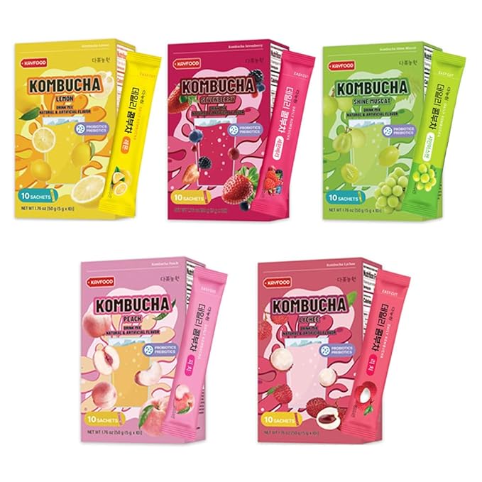 KAYFOOD Garden Daily Shinemuscat Kombucha Tea Powdered Mix, Probiotics & Prebiotics, Zero Sugar, Diet, Healthy Fermented Drinks Korea Workout T (10ST)