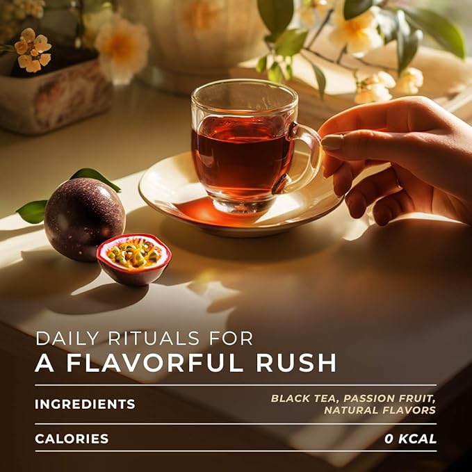 Gya Tea Co Passion Fruit Black Tea Pod (16 ct) - High Caffeine Iced Brew Tea for Refresh & Energy Kickstart the Day