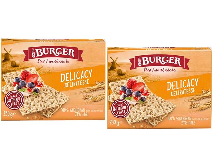 Brandt Burger Crispbread, 8.8 Oz, No Yeast (Pack of 2, Delicacy)