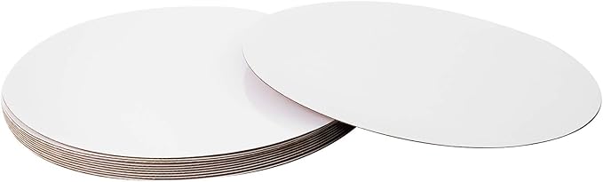 ONE MORE [25pcs] 12" White Cakeboard Round,Disposable Cake Circle Base Boards Cake Cardboard Pizza Plate platter 12 inch,Pack of 25