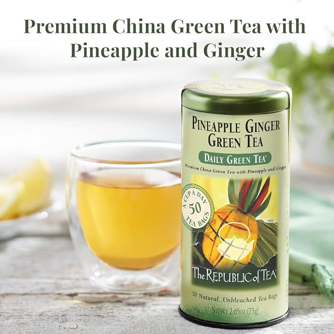 The Republic of Tea ??Pineapple Ginger Daily Green Tea, 50 Tea Bags