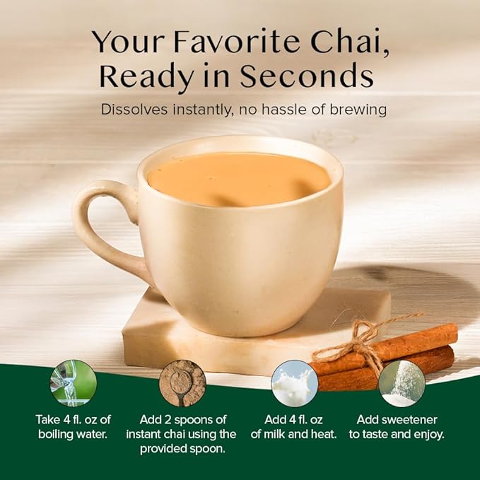 VAHDAM Instant Chai Tea (3oz/85g) - Traditional Masala Chai | Makes 100 Cups | Natural Spices, Zero Calories | Instant Indian Tea - No Steeping | Unsweetened Tea Powder | Free Bamboo Spoon Inside