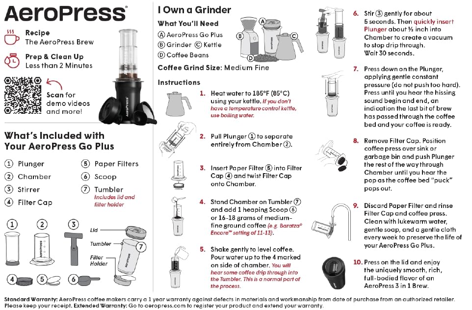 AeroPress Go Plus Portable Coffee Maker Kit, Pink
