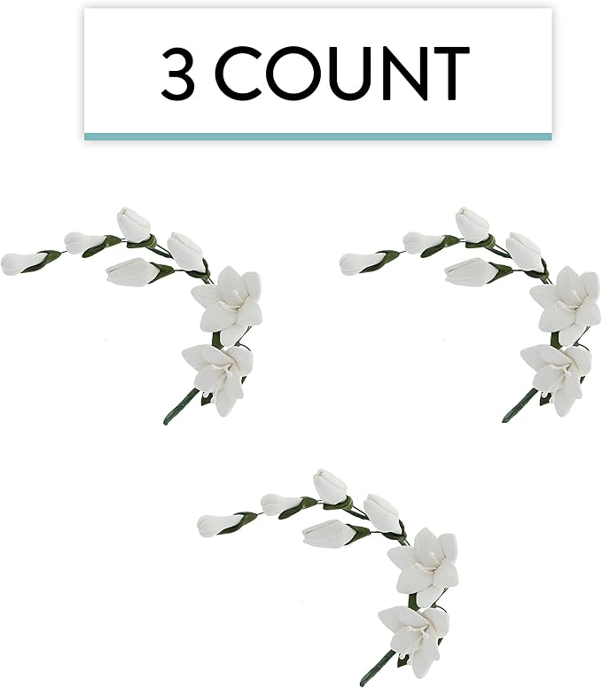 Global Sugar Art Freesia Sugar Cake Flowers Filler Spray, White, 3 Count by Chef Alan Tetreault