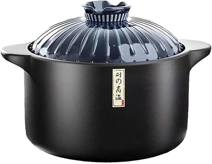 3.2 Quart Ceramic Casserole,with Lid Ceramic Pot,Heat-Resistant Round Stew Soup Pot for cook bibimbap, soup, rice, stew, casserole (Blue3.2QT)