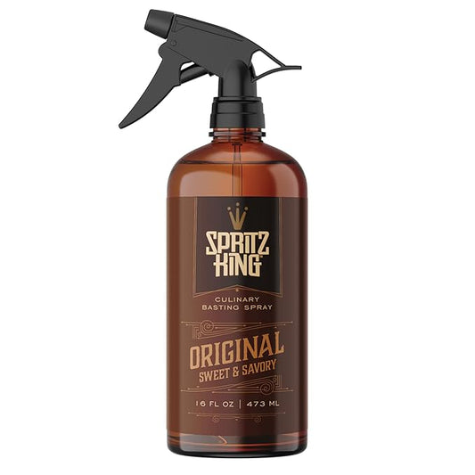 Spritz King Culinary Basting Spray: For Grilling, Smoking, Air Frying - Delicious Dark Bark, Flavorful Crust & Moisture-Sealing Power - Great on Meats or Veggies (16 Ounce Original)