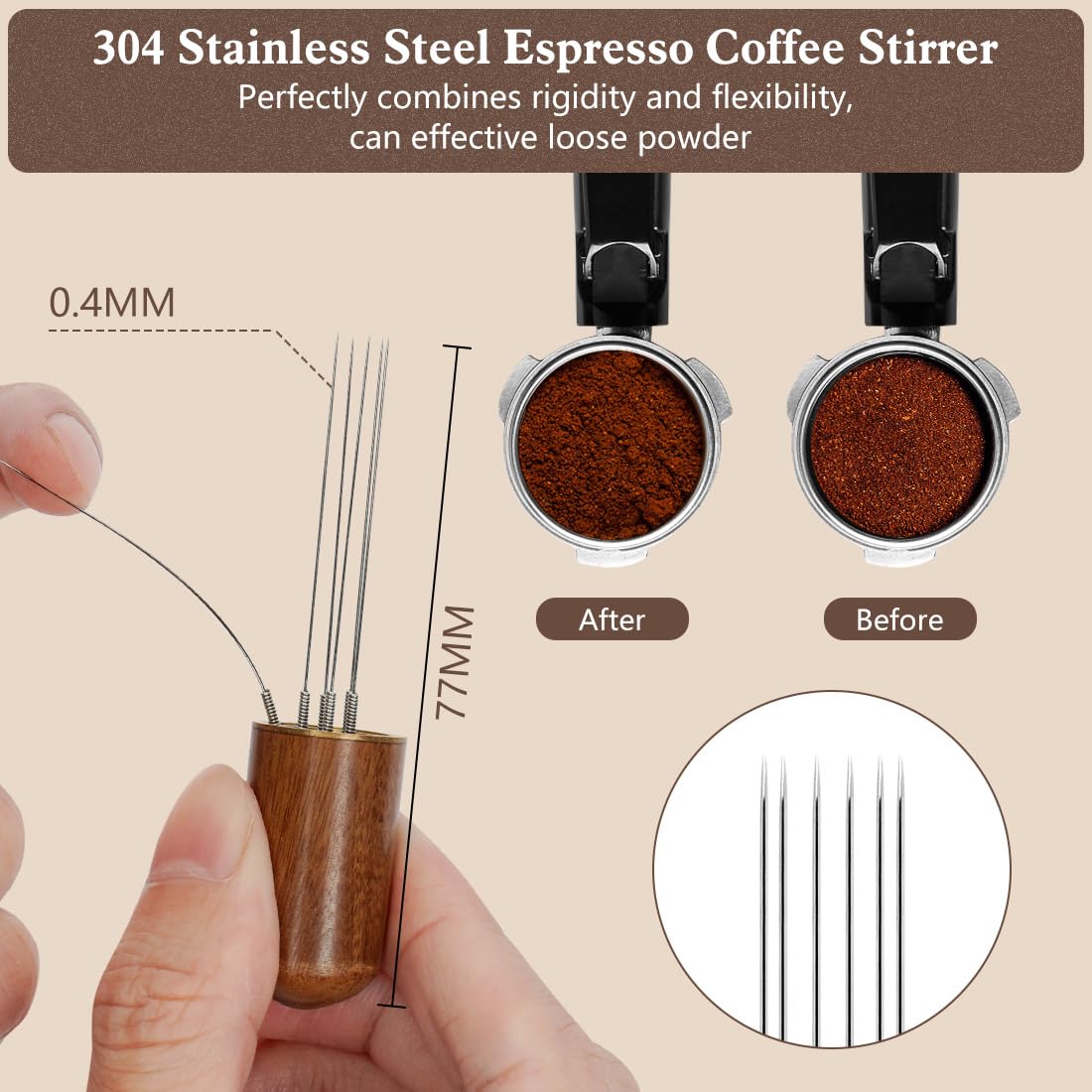 Y-Step 51mm Espresso Tamper Set, 30 lb Consistent Pressure Calibrated Coffee Tamper with Spring