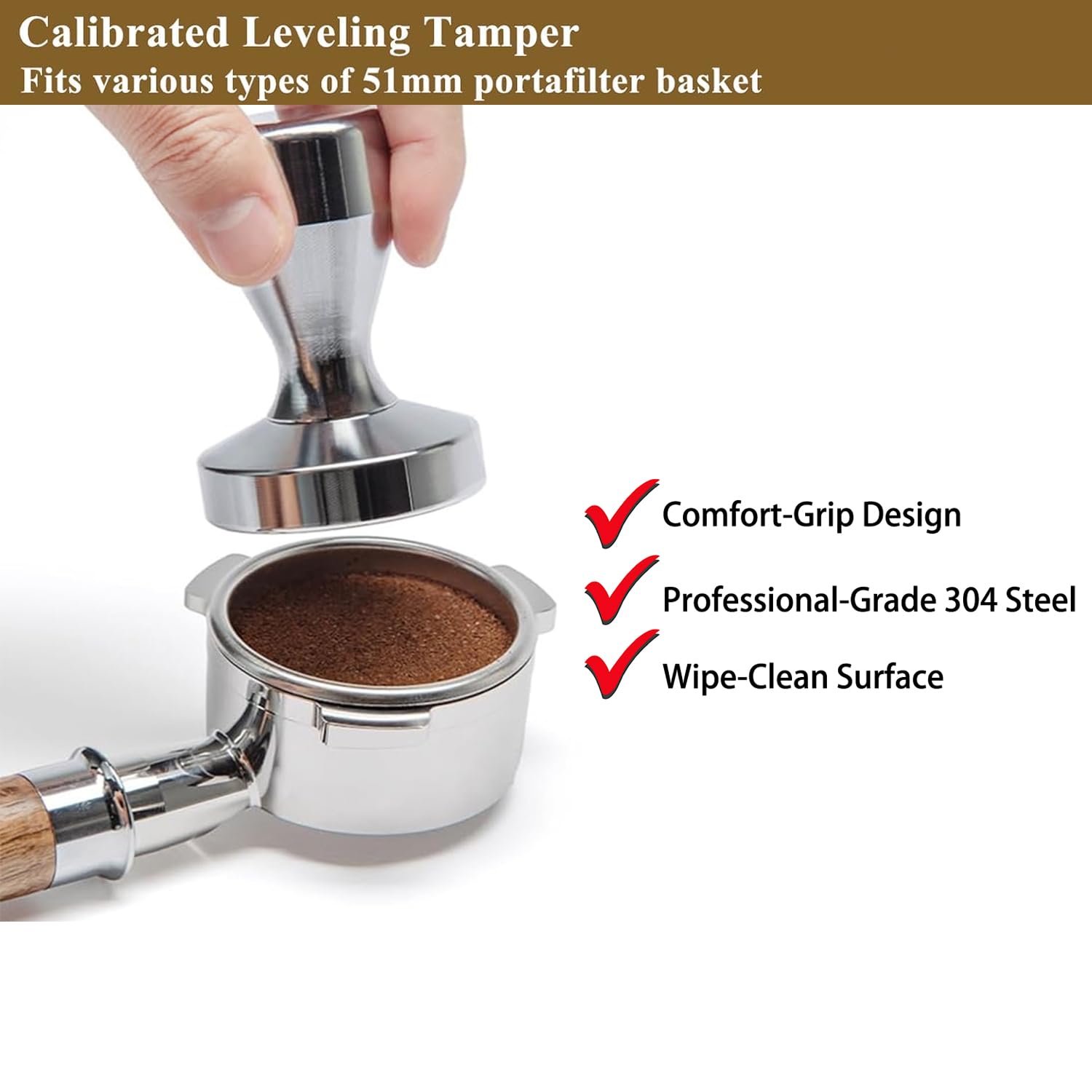 51mm Espresso Tamper Espresso Accessories Kit: Espresso Tamper Set, Coffee Tamper Espresso Tools