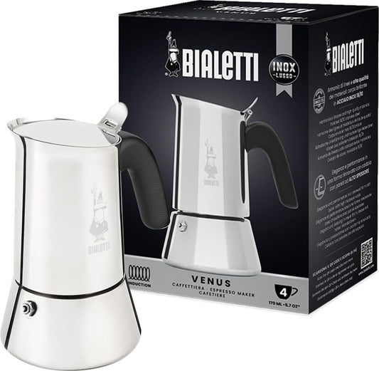 Bialetti - New Venus Induction, Stovetop Coffee Maker, Suitable for all Types of Hobs, Stainless