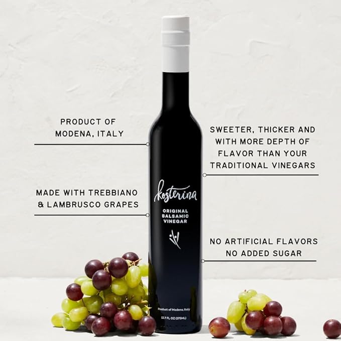 Kosterina Signature Balsamic Vinegar Trio | Original, Fig & Walnut Balsamic Flavor | Authentic Mediterranean Flavors, Made from Lambrusco & Trebbiano Grapes | 12.7oz (375ml), 3 Pack
