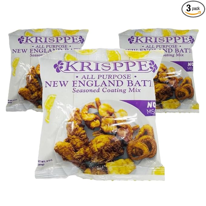 Krisppe All Purpose New England Style Batter Mix for Rhode Island Clam Cakes & Fritters (3 Pack)