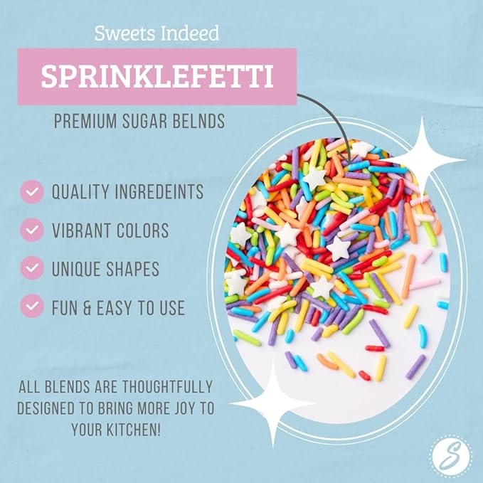 Sweets Indeed, Bulk Sprinkles, 1.3 pounds, Sprinkle Mix, Perfect for Cake Decorations, Baking Ice Cream Cookies Cupcake Topper (Rainbow)
