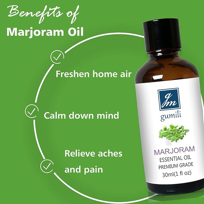 Marjoram Essential Oil 1 Oz ??100% Pure Natural Sweet Marjoram Essential Oil for Diffuser, Skin, Massage & DIY, Fresh Herbal Aroma