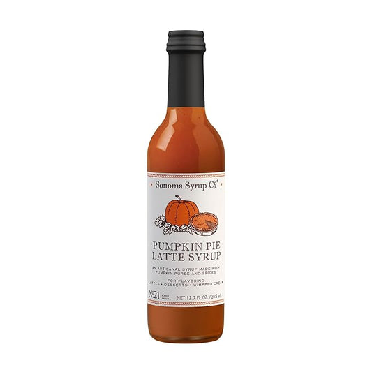 Sonoma Syrup Co. Pumpkin Pie Latte Syrup 12.7 Fl Oz | for Coffee, Latte and Baking | Hand Crafted in the USA