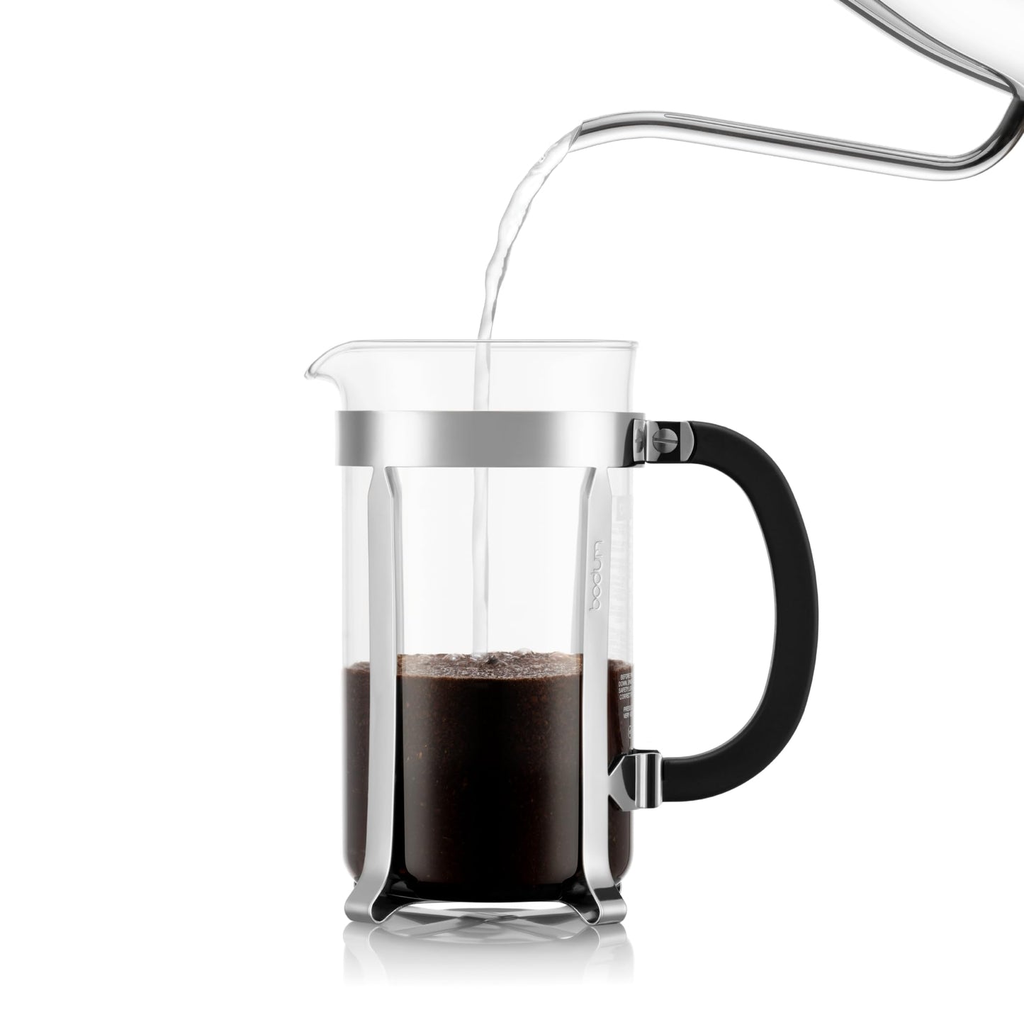 Bodum 34oz Chambord French Press Coffee Maker, High-Heat Borosilicate Glass, Polished Stainless