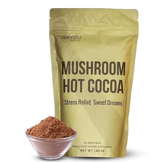 SAYUU Mushroom Coffee Hot Cocoa Mix ?“Instant Coffee Blend Enriched with Reishi, L-Theanine