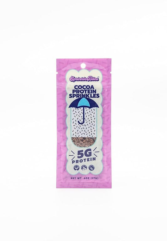 Sprinkle Bites - Cacao Sprinkles - 5 Pack - Brown - Veggie Protein - Natural Cookie Decorating - Plant Protein Snacks - Cookie Decorating Supplies Sprinkles