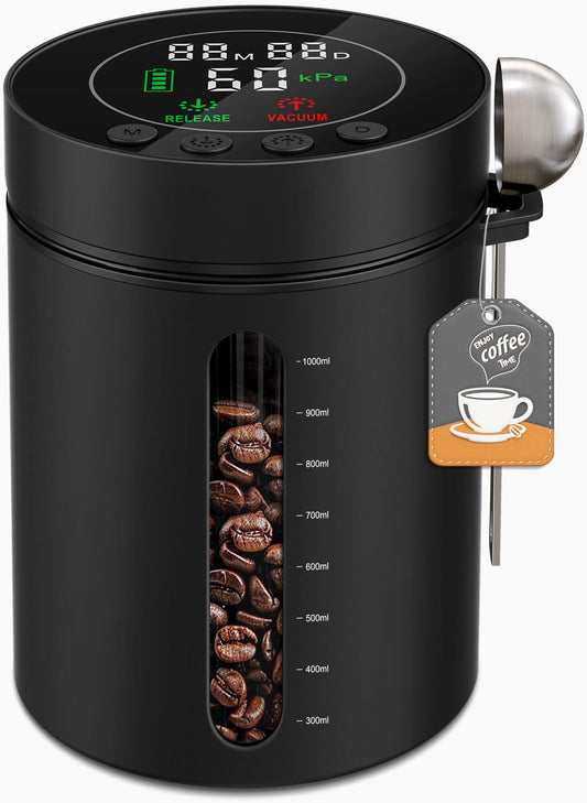 Automatic Vacuum Coffee Canister, 1.3L Coffee Container with LED Display