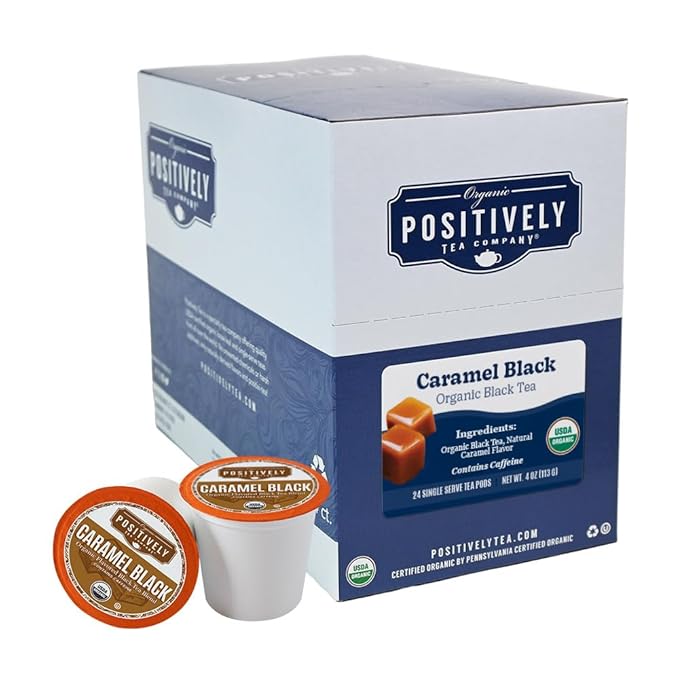 Organic Positively Tea Company, Caramel Black Tea, K-Cup Compatible, 24 Pods