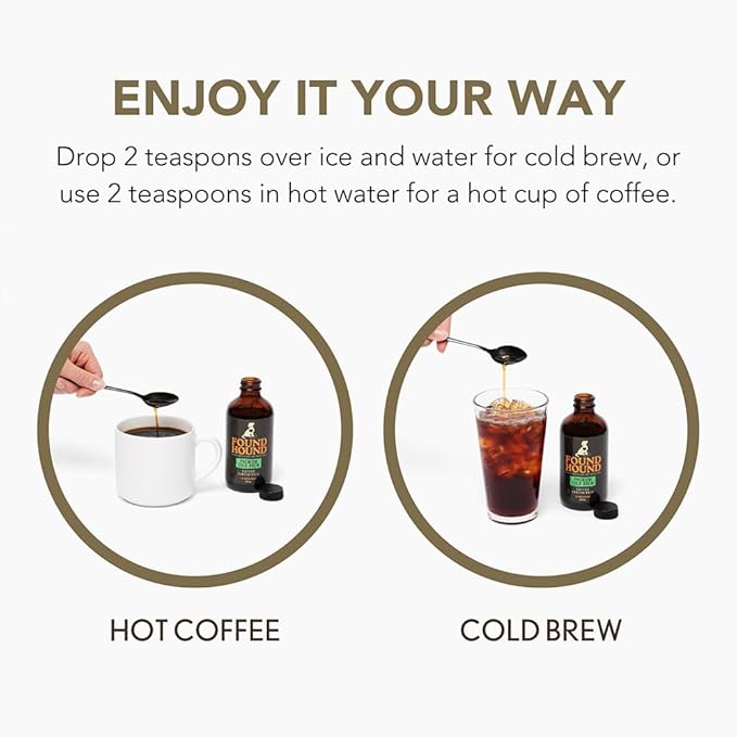 iHeartDogs Found Hound Cold Brew Coffee Concentrate - Low Acid Liquid Cold Brew Concentrate for Instant Iced Coffee and Hot Drinks