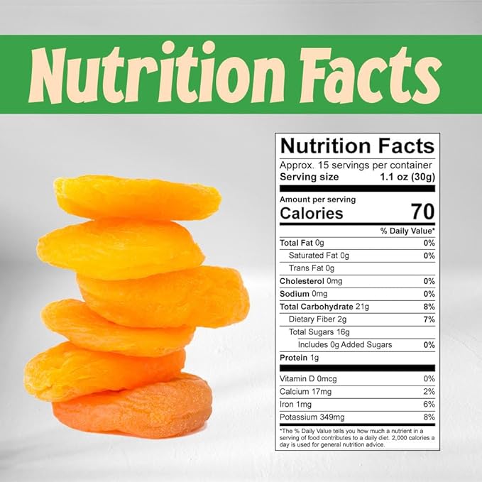 Sincerely Nuts - Dried Turkish Apricots | One Lb. Bag | Healthy Pitted Apricot Fruit | Raw Vegan Snack | Dehydrated | Sweet Gourmet Snacking Food | Kosher and Gluten Free