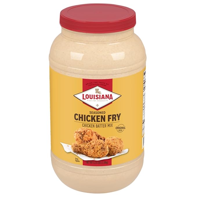 Louisiana Seasoned Chicken Fry Batter 1 Gallon - 5.25lbs - Crispy Southern Coating Mix for Fried Chicken - Delicious and Convenient Coating Filled with Cajun Flavor - Easy to Make Recipe - Just Add Water