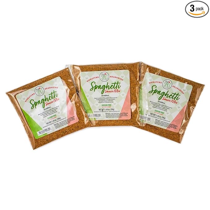 MySALT Spaghetti Sauce Mix 3 Pack – Sodium Free Seasoning for Classic Spaghetti Night – Easy Low Sodium Meal Prep with Comfort Food Flavor