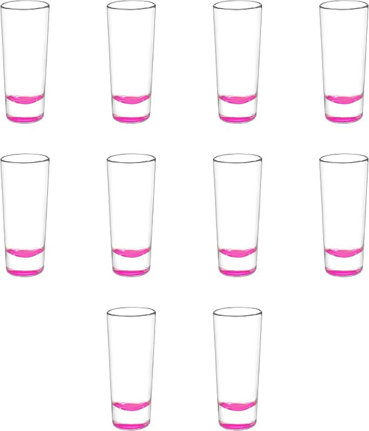 DISCOUNT PROMOS Cordial Shooter Shot Glasses 2 oz. Set of 10, Bulk Pack - Great for Birthdays, Parties, Indoor & Outdoor Events - Pink