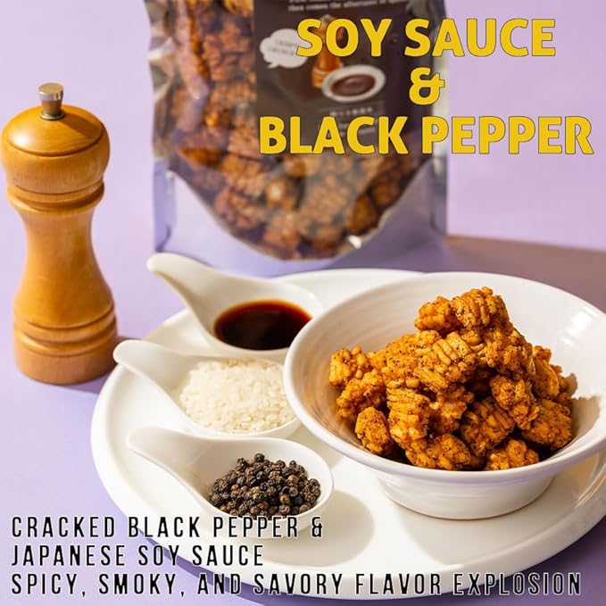 Mochi Rice Nuggets ??Black Pepper Soy Flavor, Spicy Japanese Rice Crackers, 140g (4.9oz) NON-GMO Additive-free japanese snacks Crispy rice snacks, Japanese food