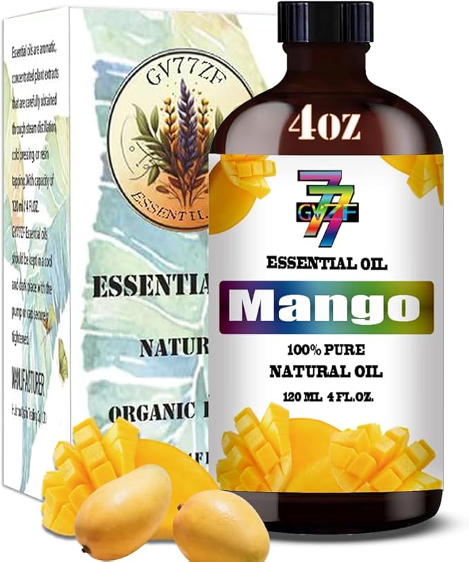 Mango Essential Oil (4 oz/120 ml) ??Mango Oils for Aromatherapy, diffusers, humidifiers, Home fragrances, DIY Skincare, soap Making, DIY Candle, Relaxation, Yoga, and Meditation