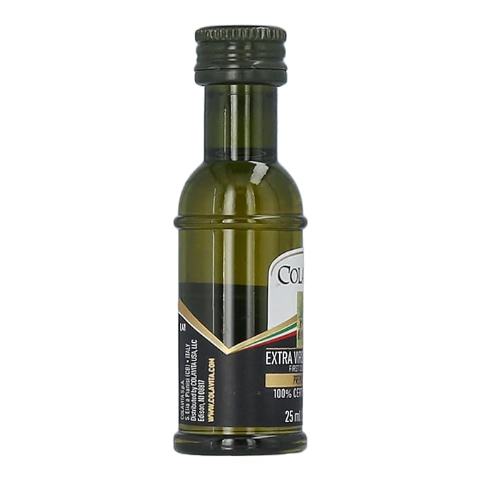 Colavita Mini Sizes - Premium Italian Extra Virgin Olive Oil, Pack of 80 (25ml each, .85oz) Plastic Bottles