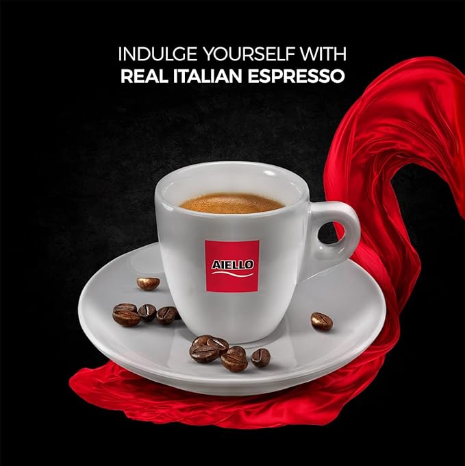 Aiello Caffe Italian Espresso Coffee Beans 2.2 LB Bag, Medium Whole Bean Coffee Freshly Roasted and Blended in Southern Italy, Intenso