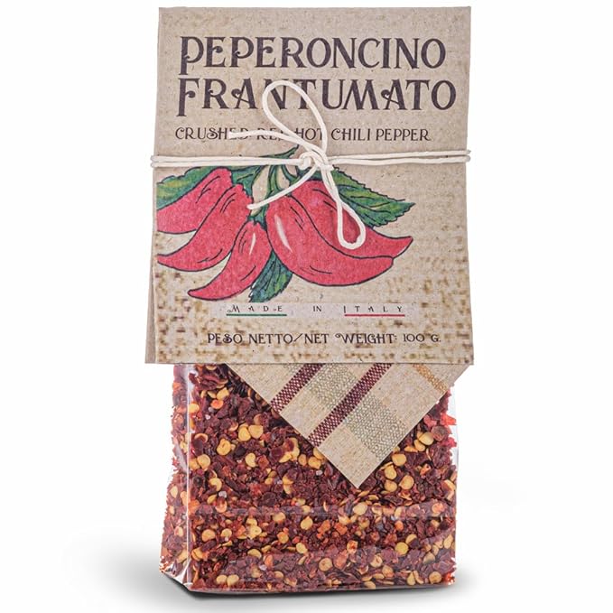 ARTIGIANI DEI SAPORI - Crushed Hot Red Chili Pepper Flakes, 3.5 oz Bag, Spicy Herb Seasoning, Italian Pepperoncino, Packed in Calabria