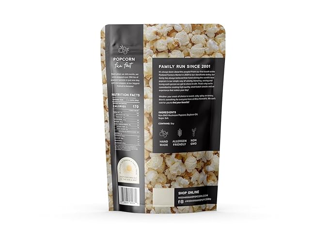 Miss Hannah's Gourmet Kettle Corn - Classic Sweet & Salty Crunchy Popcorn | Vegan, Gluten-Free, Dairy-Free Snack - 16oz (3 Pack)