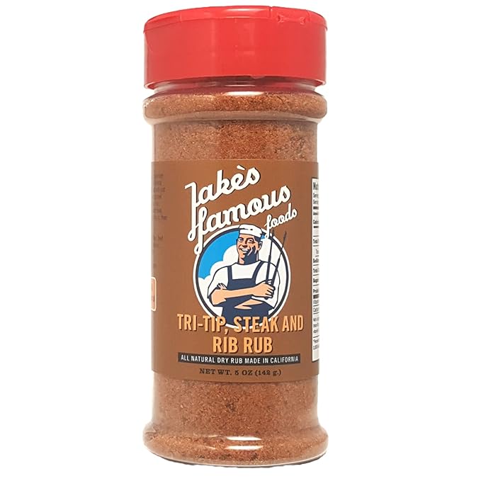 Jake's Righteous Rubs Tri Tip, Steak & Rib Rub Seasoning, 5 Oz, for Chicken, Ribs, Beef, Turkey, Santa Maria Style BBQ, Prime Roast, Gluten Free (Pack of 1)