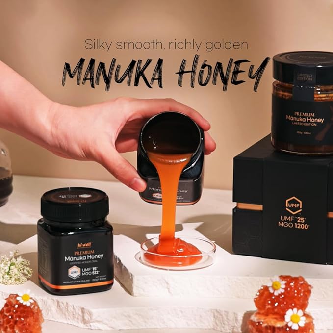 Hi Well Premium New Zealand 100% Manuka Honey UMF 20+ MGO 830+ | Certified Monofloral Raw Honey (500g)