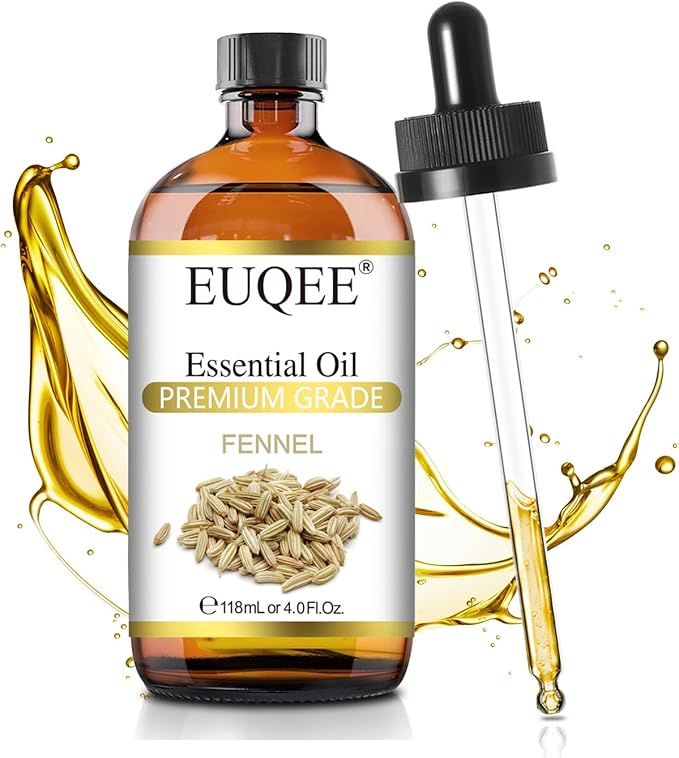 Fennel Essential Oil 4Fl.Oz Pure Fennel Oil with Glass Dropper for Skin, Aromatherapy, Diffuser, Soap Making, Candle Making - 118ml