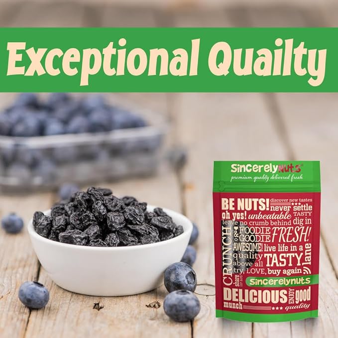 Sincerely Nuts Dried Blueberries (5 LB) Gluten-Free, Vegan & Kosher Snack - Fresh from USA - Bulk, Delicious Dried Fruit for all your Smoothies, Baking, Pancakes and Salads Needs