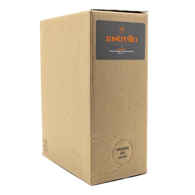 Rastrello Umbrian Heritage Extra Virgin Olive Oil - 500ml, Organic, Cold-Pressed, Hand-Harvested - Leccino & Moraiolo Blend from Umbria, Italy (2 Liter Bag in Box)