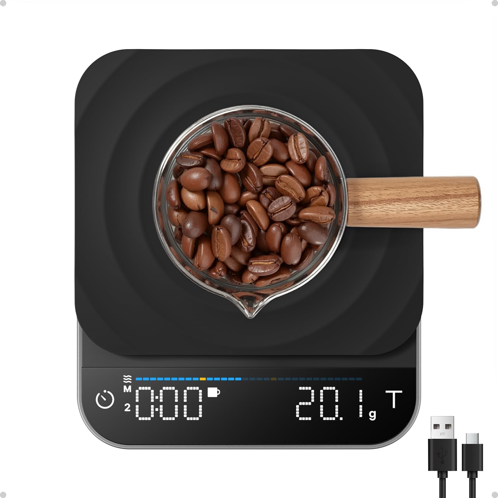 RENPHO Espresso Scale with Timer, Rechargeable, 0.1g Accuracy, 3kg