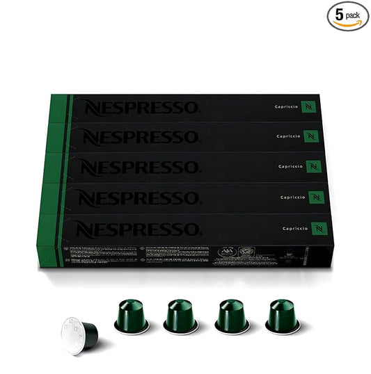 Nespresso Capsules Original Line, Capriccio, Medium Roast Espresso Coffee, 50 Count Coffee Pods