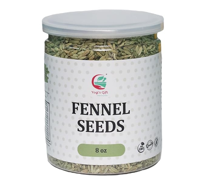 Fennel Seeds 8oz, 100% Pure & Natural Whole Fennel, Premium Quality Spice for Cooking & Tea, Fresh & Aromatic - By Yogi?™s Gift®
