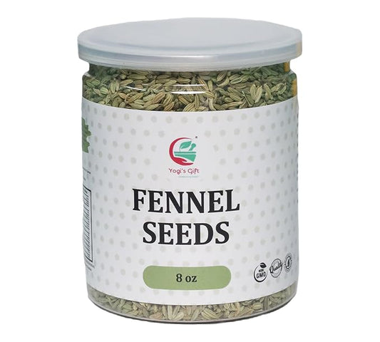 Fennel Seeds 8oz, 100% Pure & Natural Whole Fennel, Premium Quality Spice for Cooking & Tea, Fresh & Aromatic - By Yogi?™s Gift®