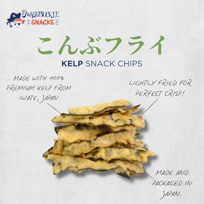 Japanese Tempura Kelp Snack Chips ??Original Flavor, 5.29oz, Authentic Japanese Snack by Swashbuckle Snacks, Made in Japan