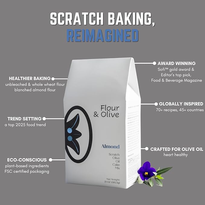 Flour & Olive ??Award Winning Gourmet Almond Olive Oil Cake Baking Mix