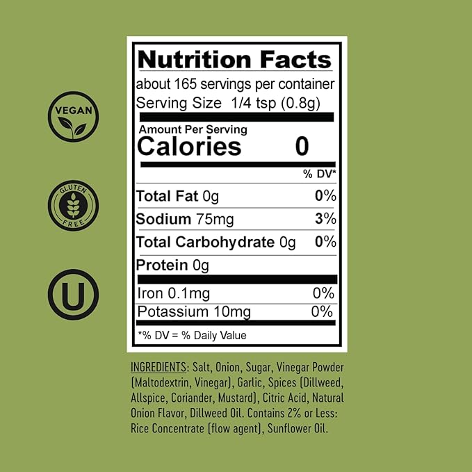 Hold The Pickle O.G. Dill Pickle Seasoning - Popcorn seasoning, Original Green Flavor Dill Pickles Seasoning for Cooking - Vegan, Non-GMO, Gluten Free, Kosher Certified, 4.7 Oz Shaker