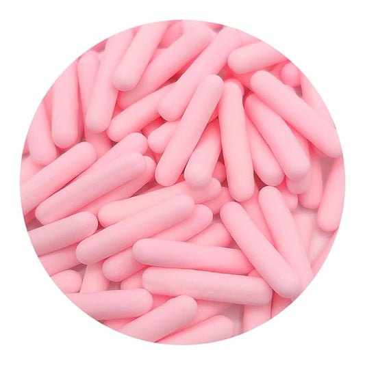 NCS Matte Pink Large Shaped Rod Decorative Cake or Cupcake Edible Topper, 8 ounces