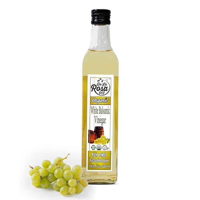 De La Rosa Organic White Balsamic Vinegar, Kosher for Passover, Vegan & Gluten-Free, Great for Salad Dressing, Marinades, Organic Balsamic Vinegar 16.9 Oz (Pack of 1)
