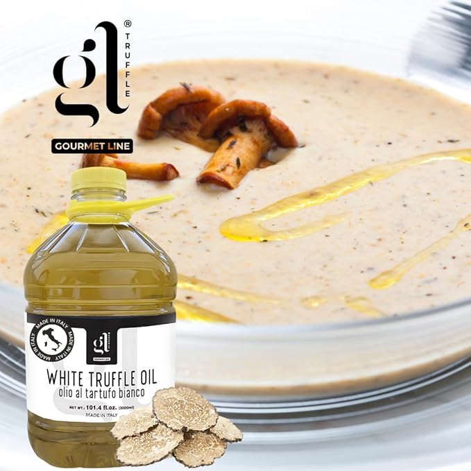 White Truffle Oil Bulk 3 liters (97 fl.oz), Non-GMO, Foodservice Truffle Oil, Made in Italy, GL Truffle Gourmet Line