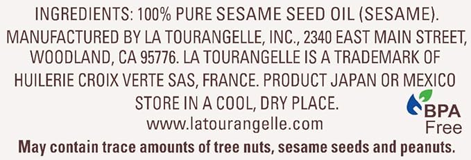 La Tourangelle, Toasted Sesame Oil, Great for Cooking, Add to Noodles, Stir-Fry, Vegetables, Vinaigrettes, and Marinades, 8.45 Fl Oz